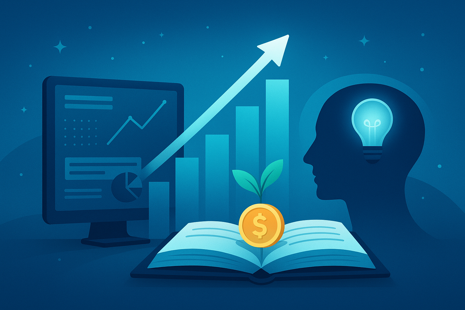 Abstract background showing financial growth and learning